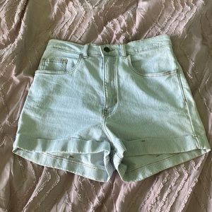 american apparel denim striped shorts